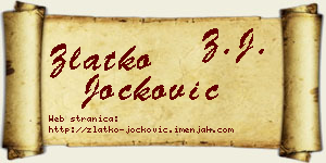 Zlatko Jocković vizit kartica